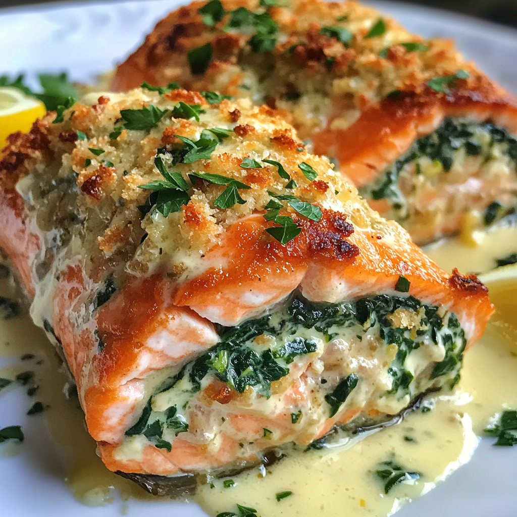 Salmon with Spinach Tortellini