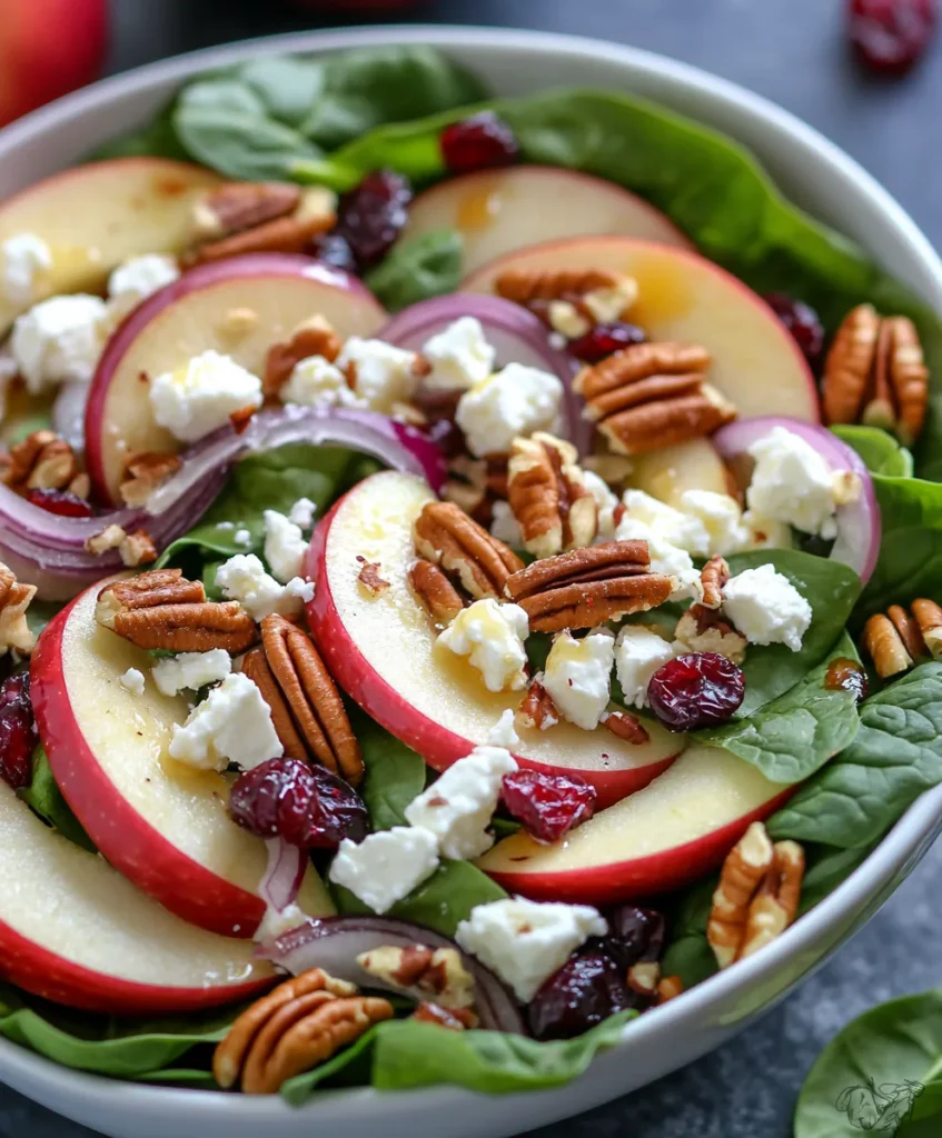 Apple Feta Spinach Salad