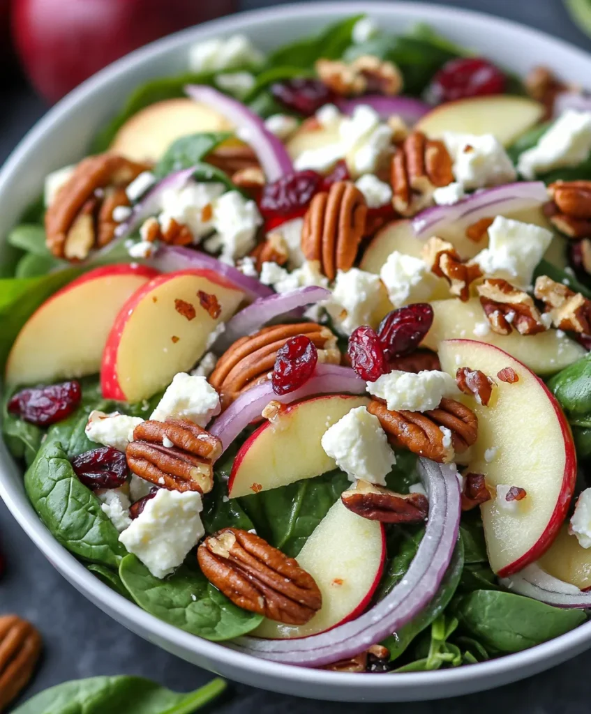 Apple Feta Spinach Salad