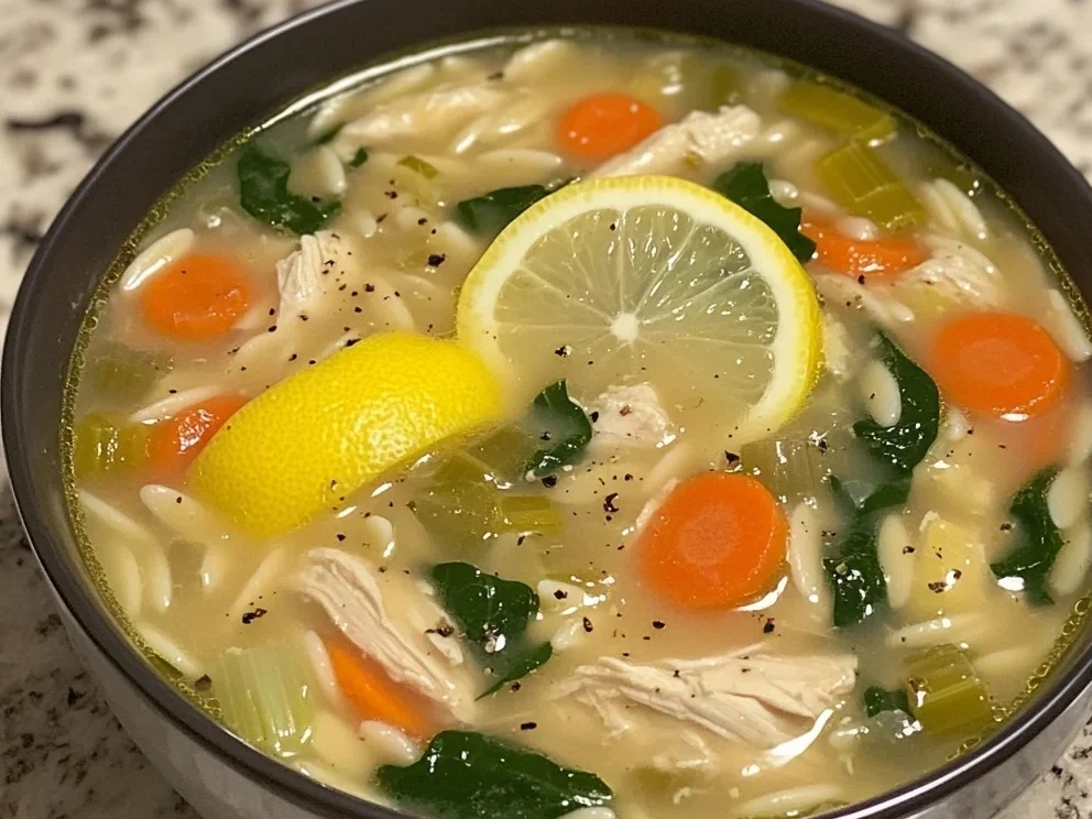 Lemon Chicken Orzo Soup