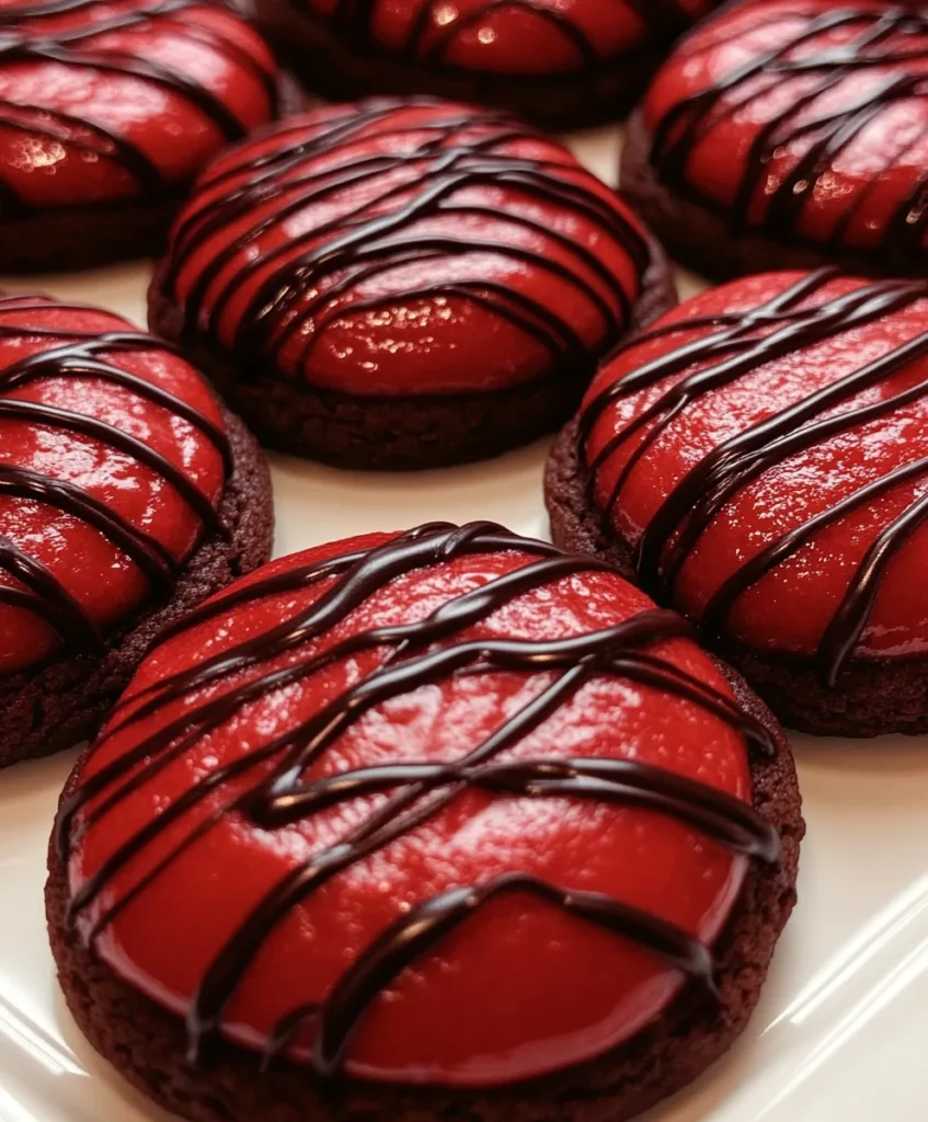 Candy Apple Cookies with Shadow Milk