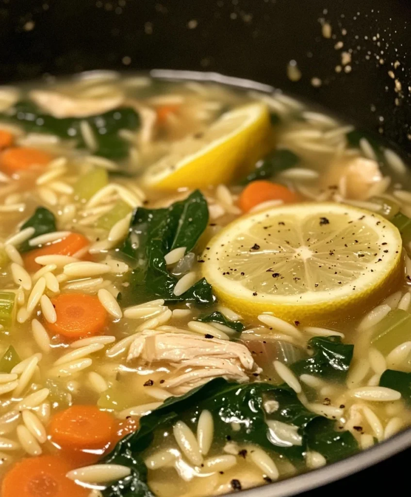 Lemon Chicken Orzo Soup