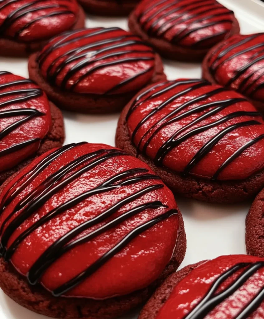 Candy Apple Cookies with Shadow Milk