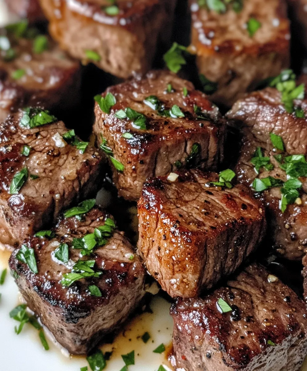 Air Fryer Garlic Butter Steak Bites