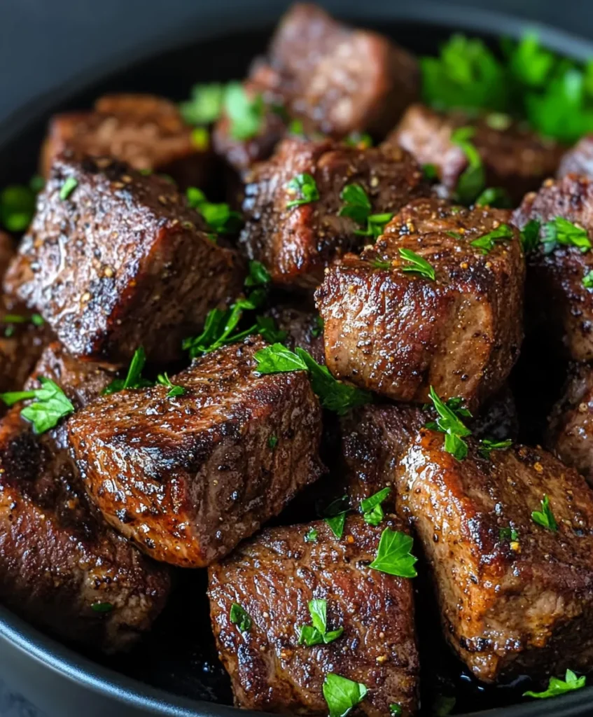 Air Fryer Garlic Butter Steak Bites