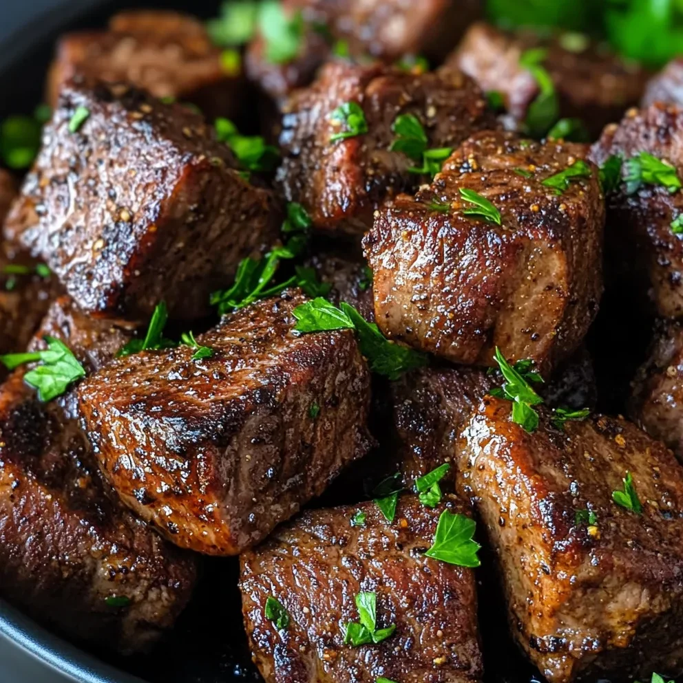 Air Fryer Garlic Butter Steak Bites