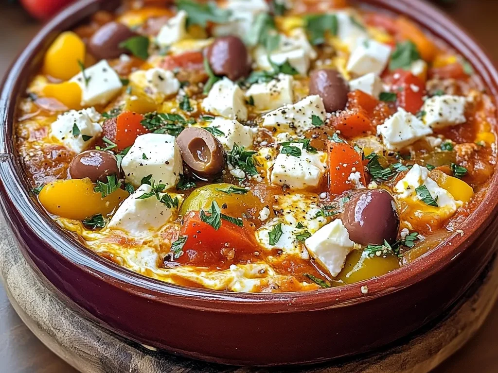 Shakshuka with Feta, Olives, and Peppers