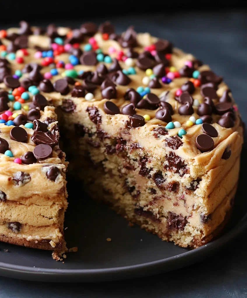 Giant Chocolate Chip Cookie Cake 