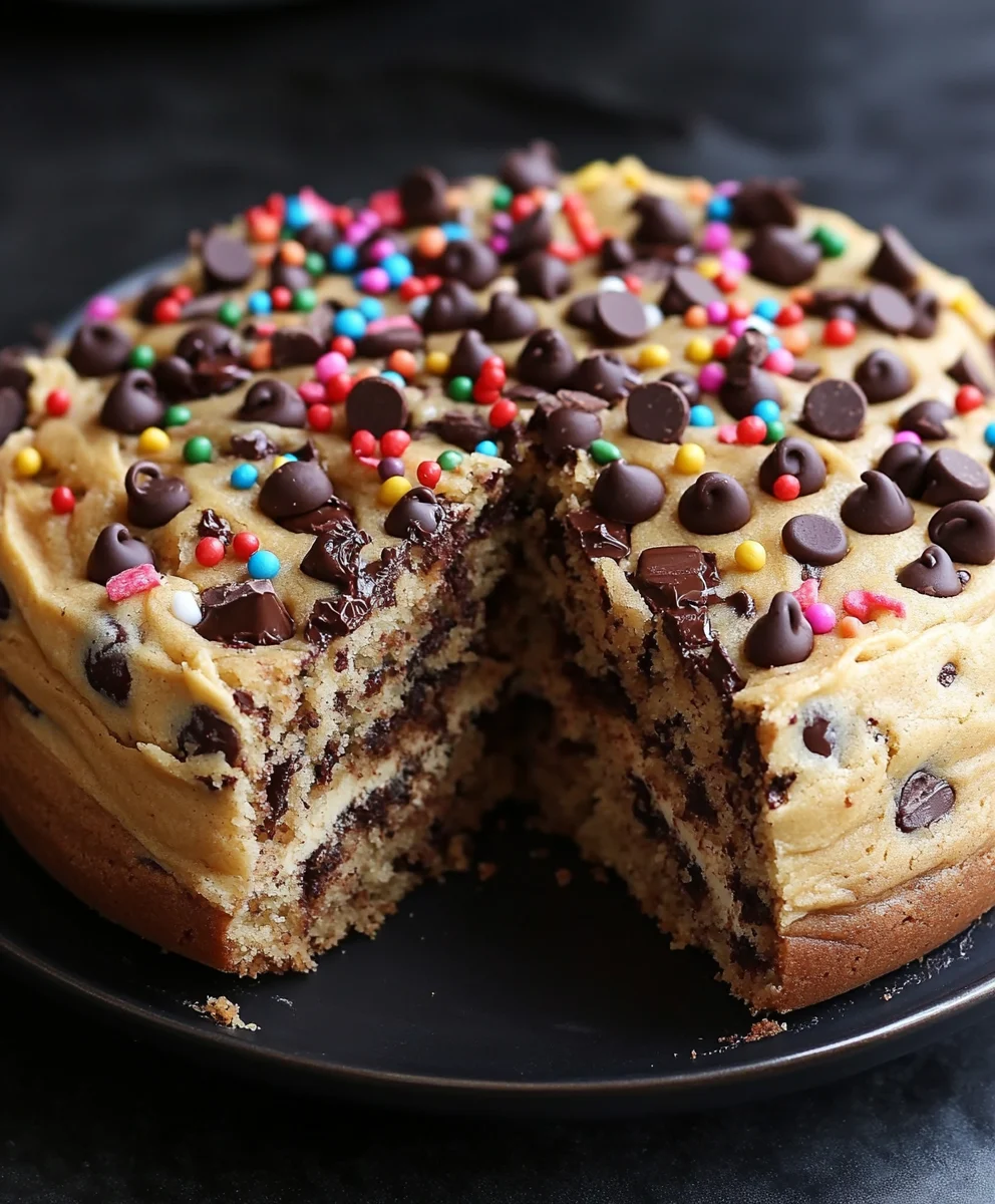 Giant Chocolate Chip Cookie Cake