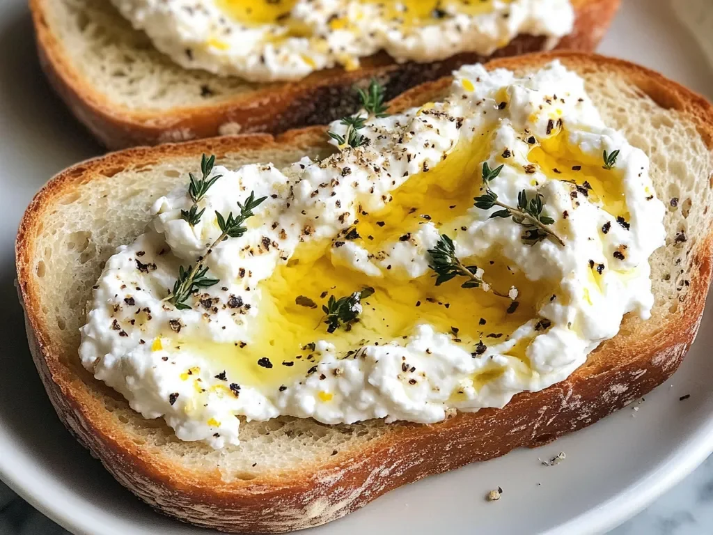 Easy Whipped Ricotta Toast