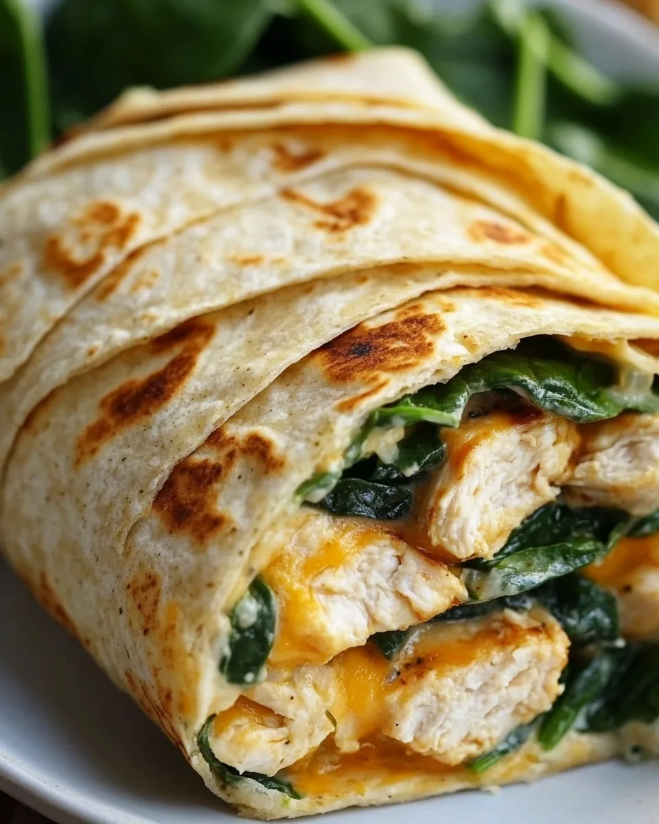 Cheesy Garlic Chicken Wraps