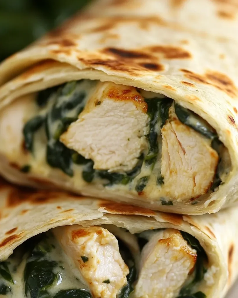 Cheesy Garlic Chicken Wraps