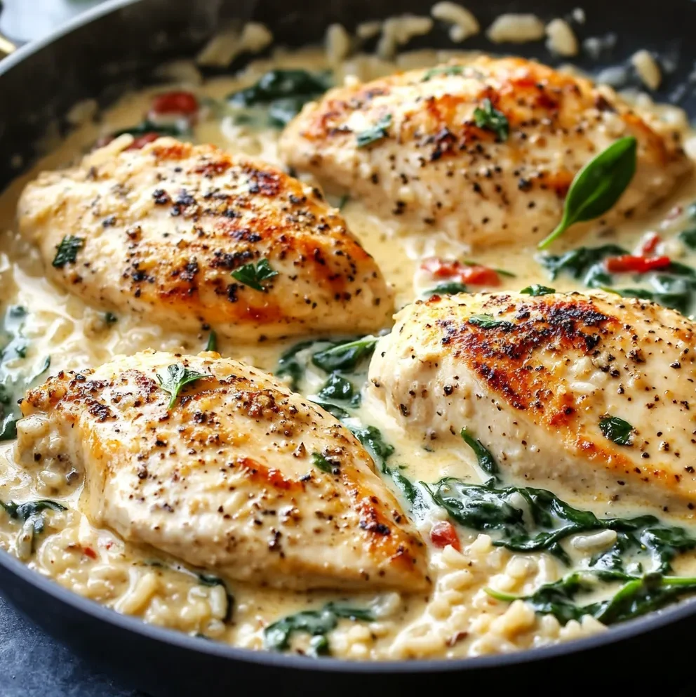 One-Pan Creamy Parmesan Chicken & Rice