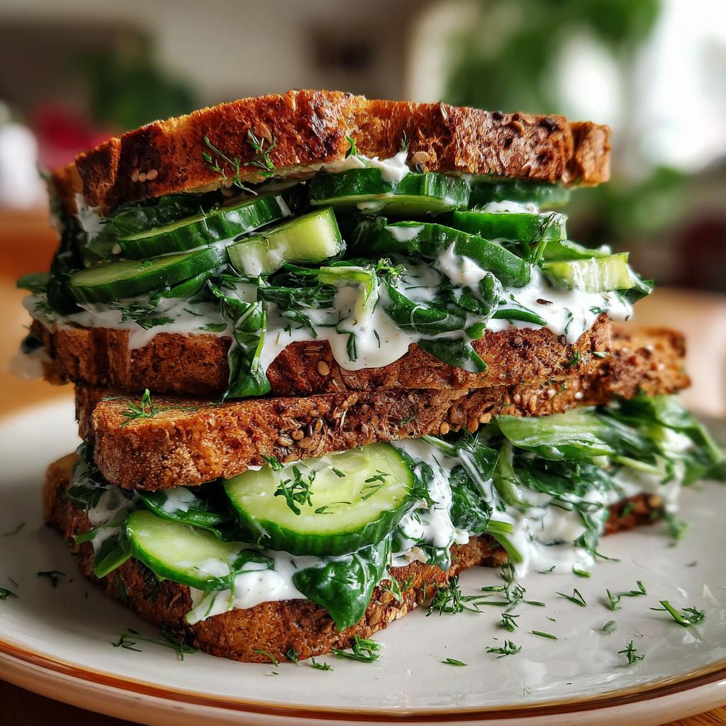 Cucumber-Spinach Sandwich Salad
