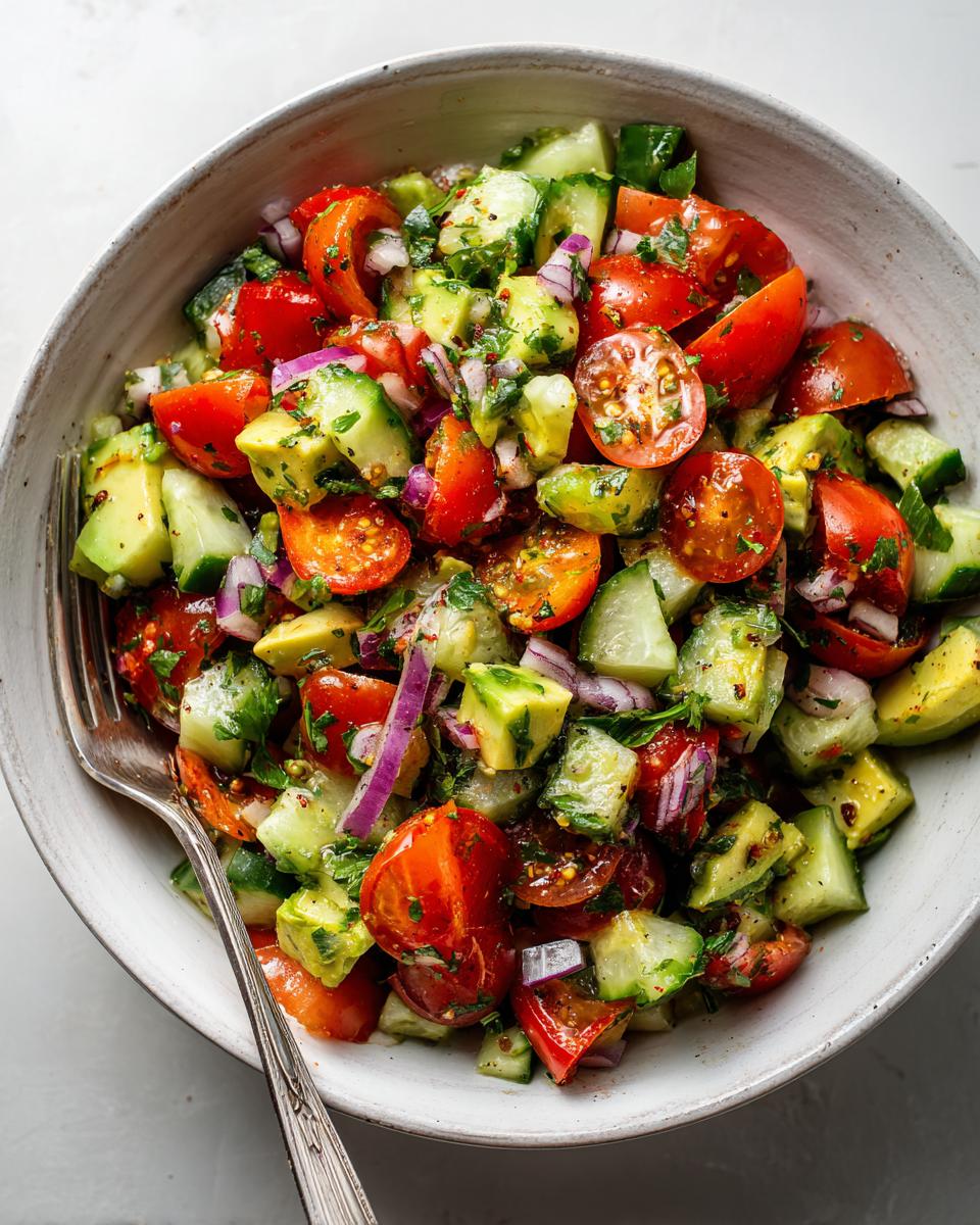 Cucumber Tomato Avocado Salad - detail 1