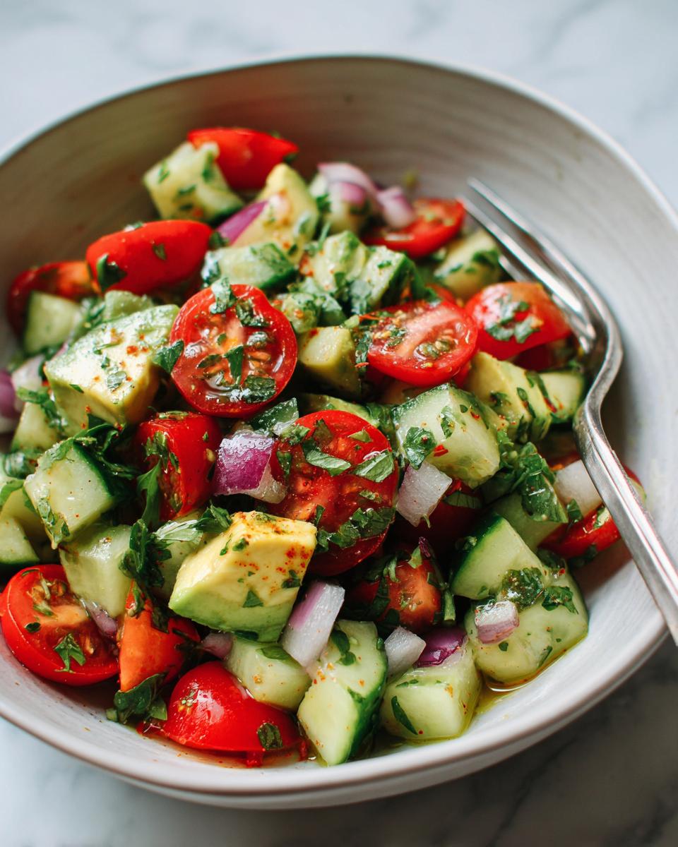 Cucumber Tomato Avocado Salad