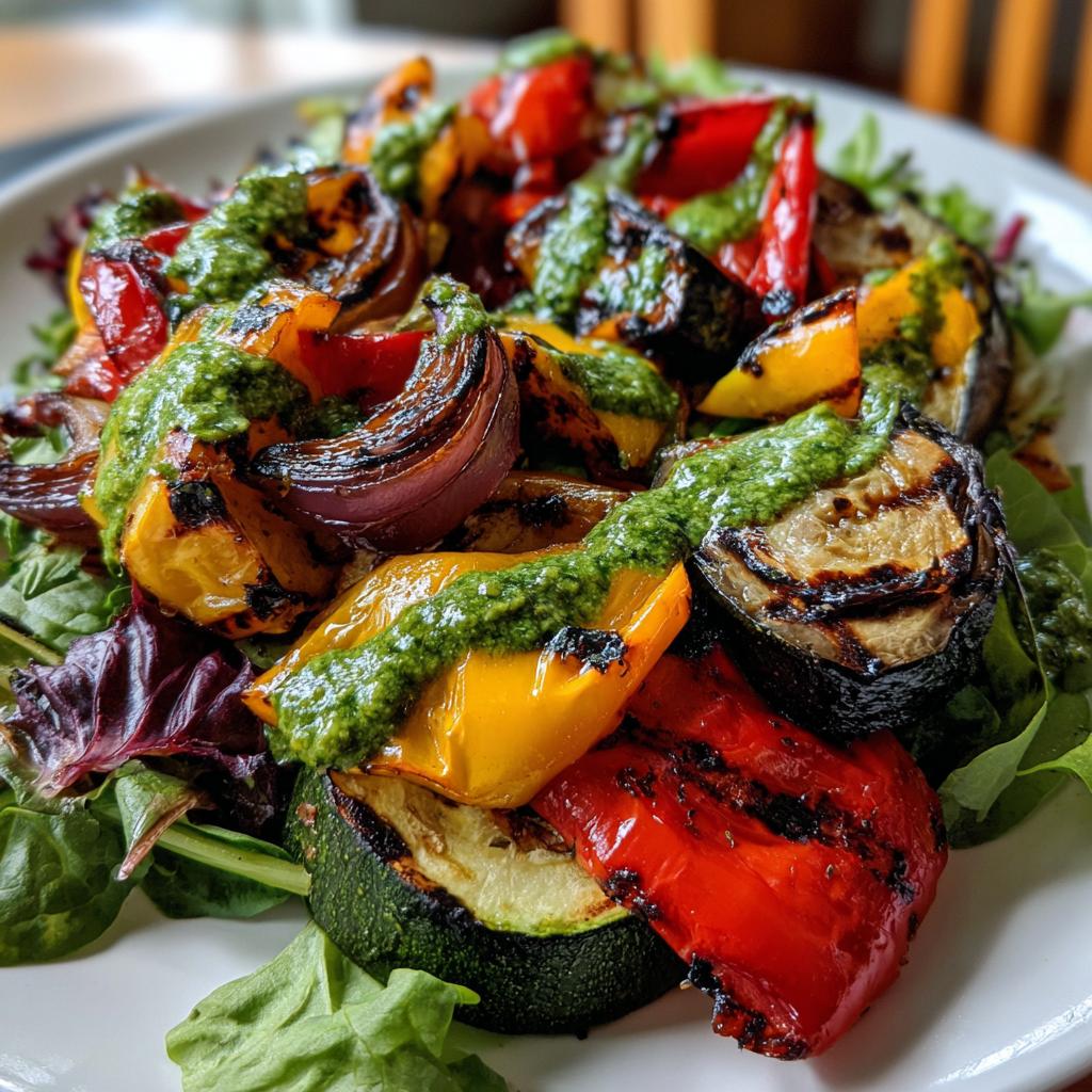 Grilled Vegetable Salad with Basil Dressing - detail 1
