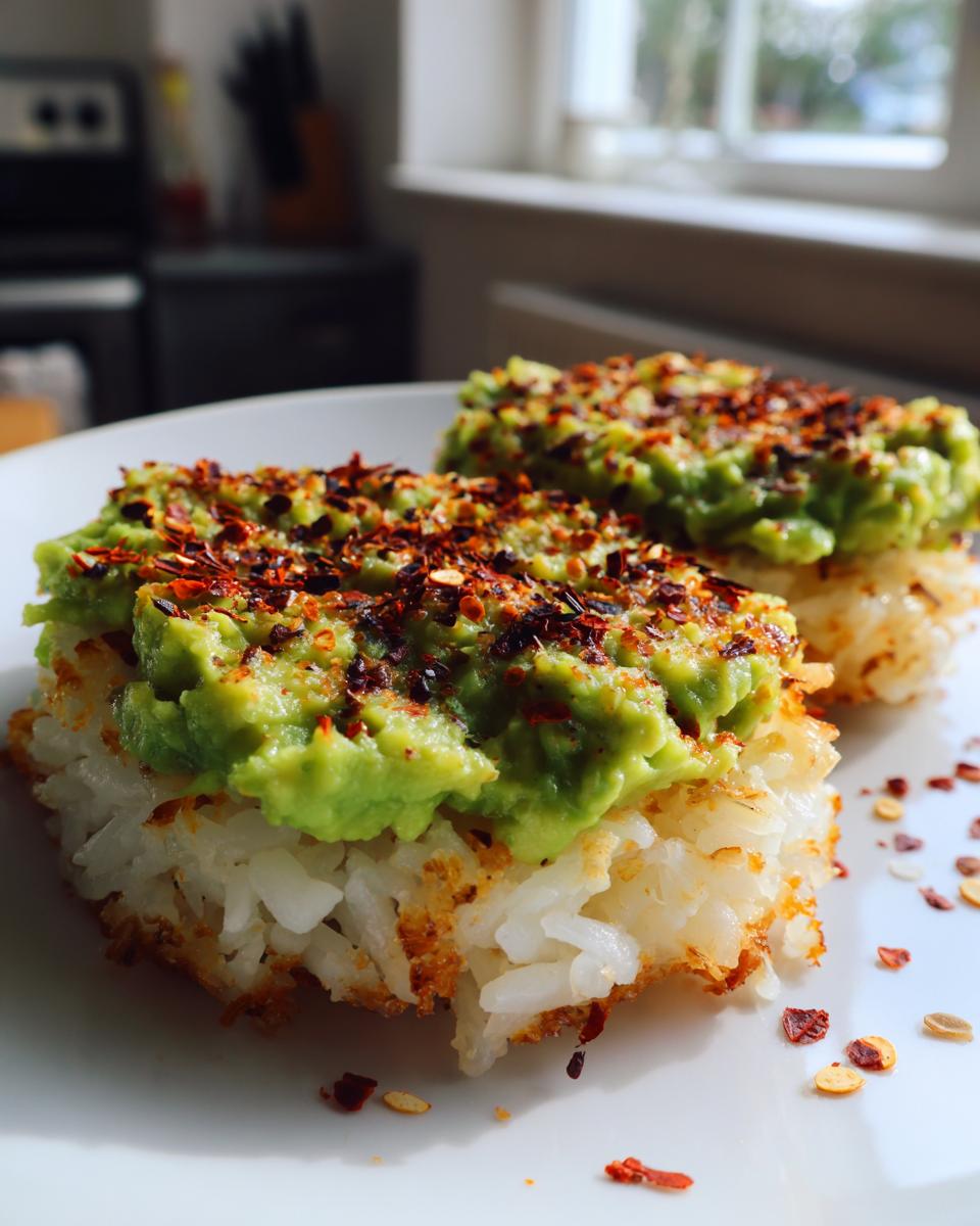 Rice Cakes with Avocado