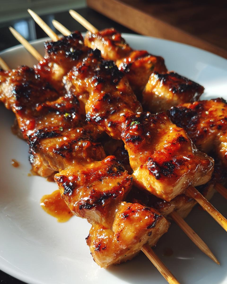 Spicy Peanut Chicken Skewers
