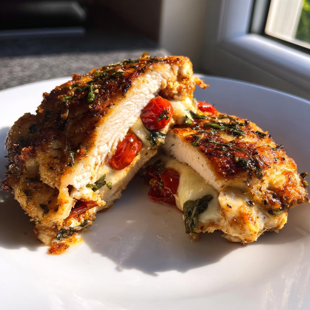 Air Fryer Caprese Stuffed Chicken fillet