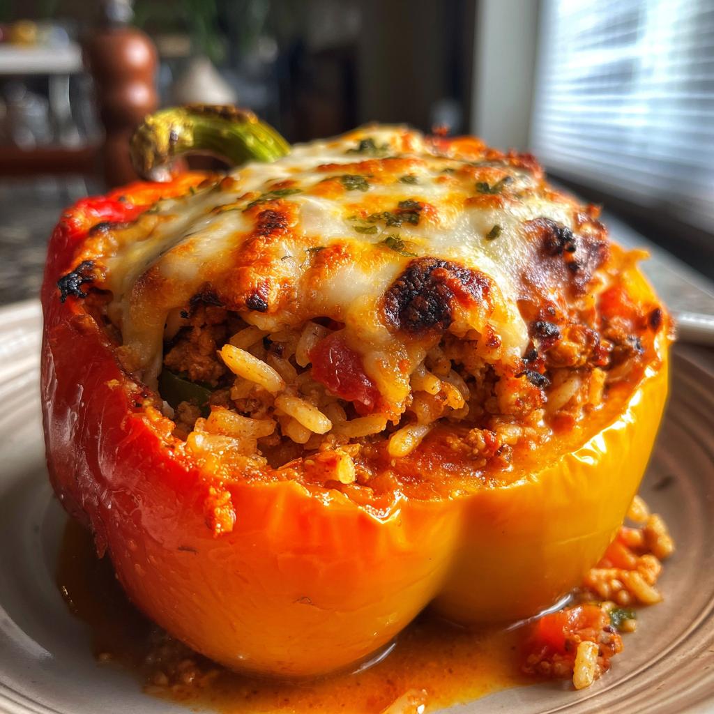Air Fryer Turkey Stuffed Peppers