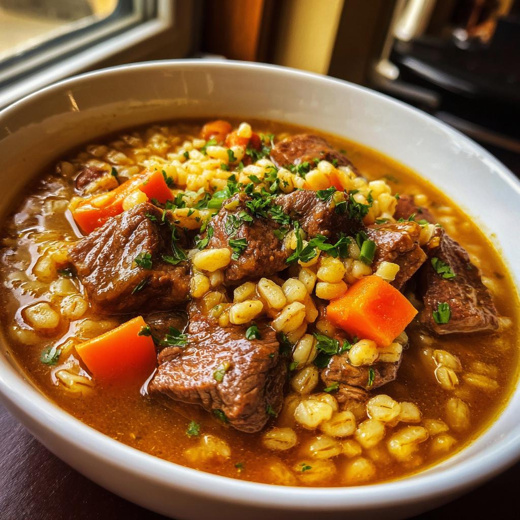 Beef and Barley Soup - detail 1