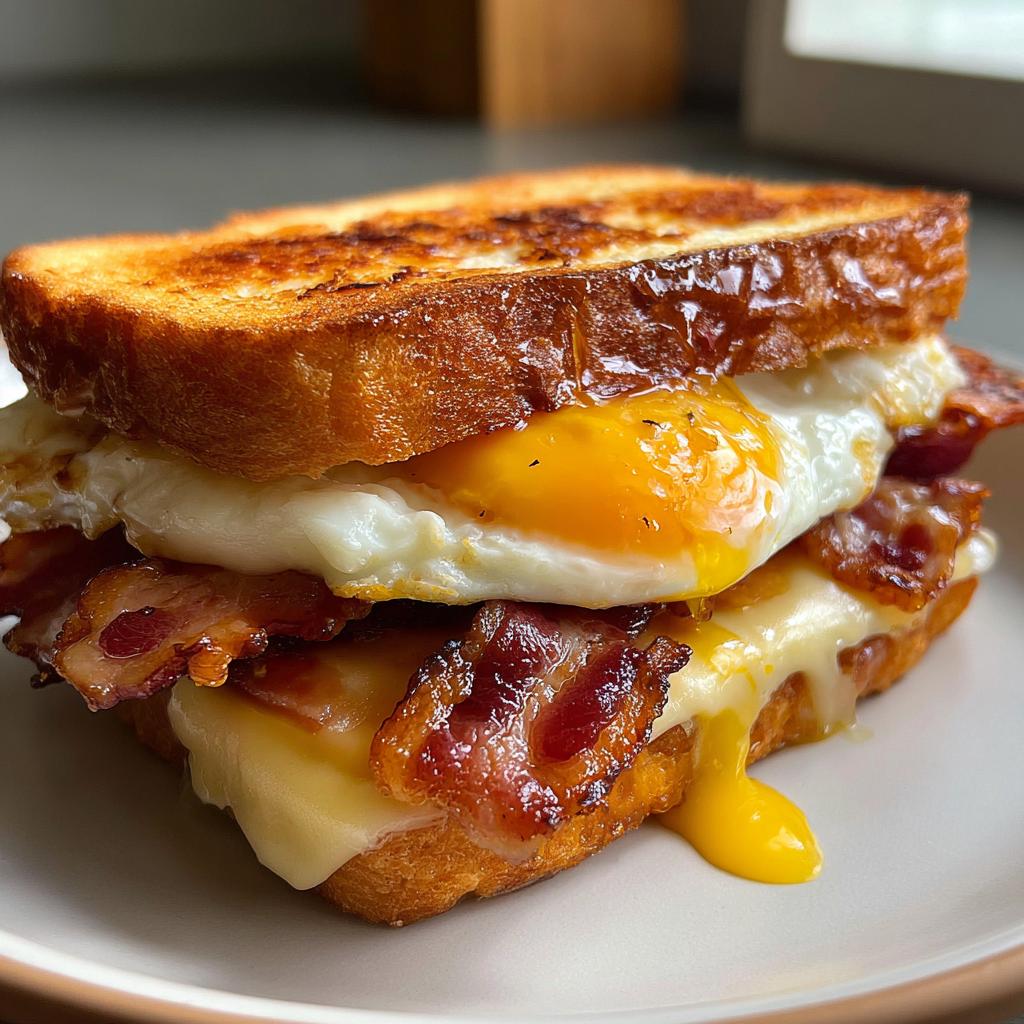 Breakfast Sandwich with Bacon and Egg