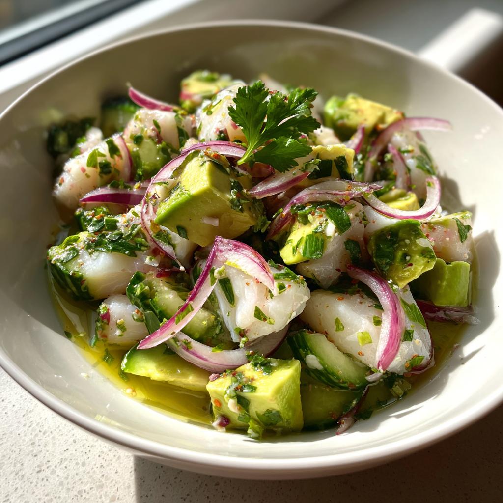 British-Style Ceviche Salad with Cod