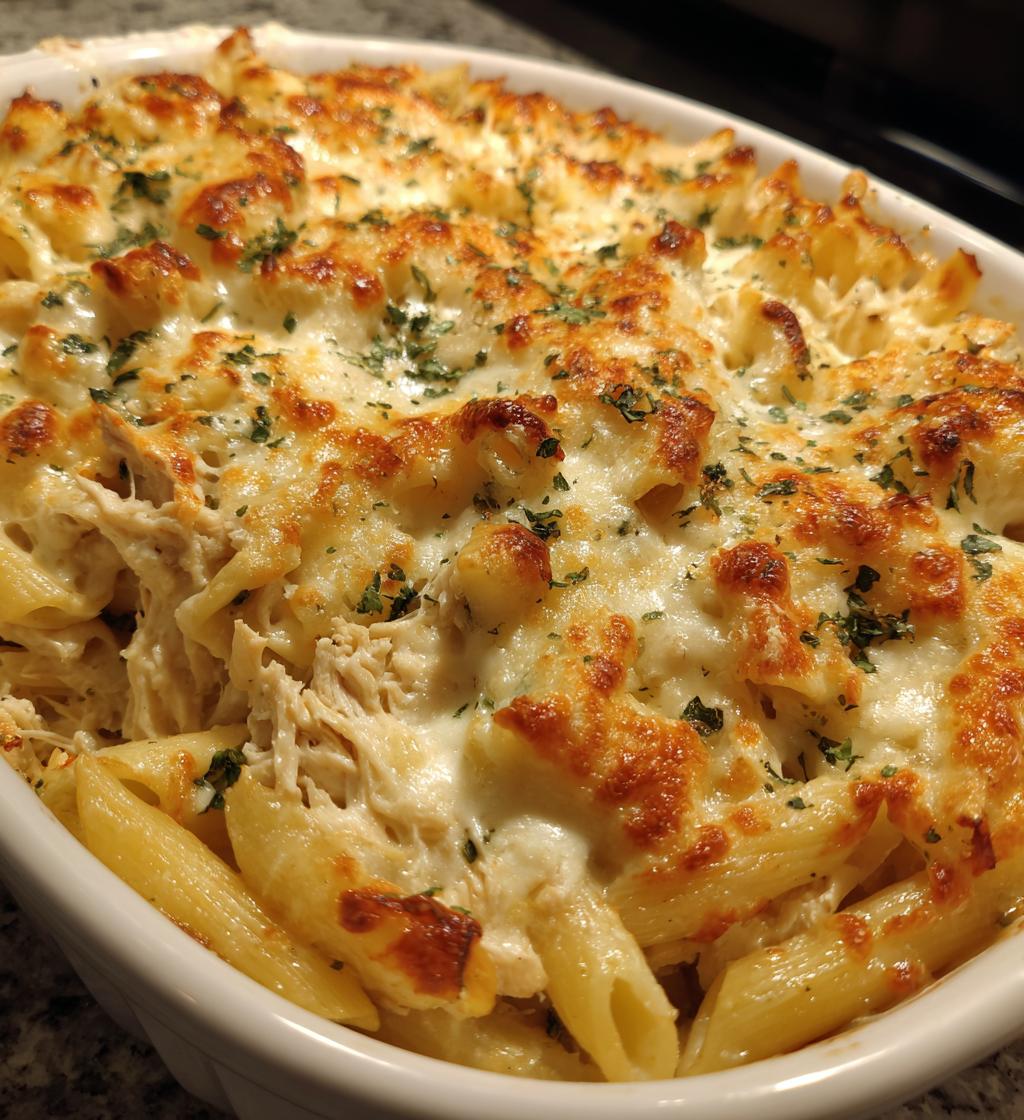Chicken Alfredo Pasta Bake