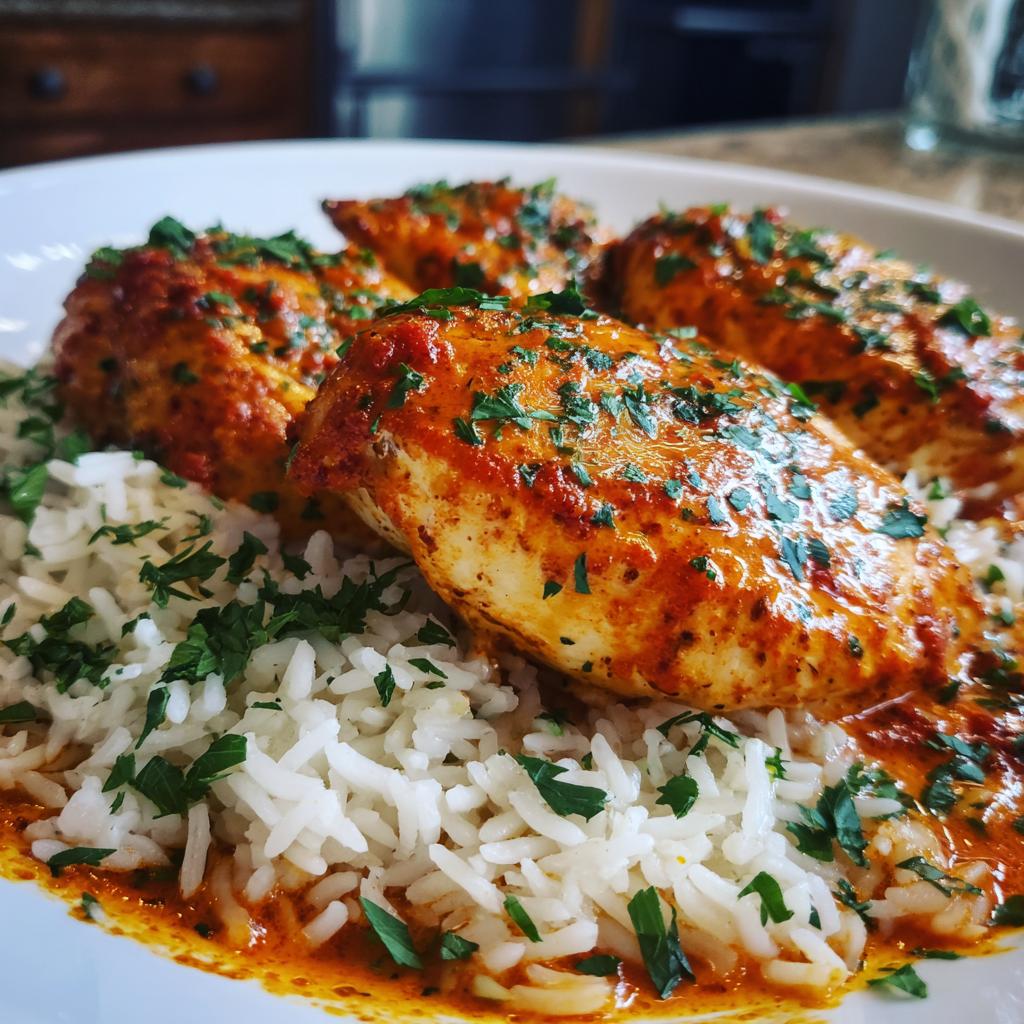 Chicken Breast in Sun-Dried Tomato Cream Sauce with Rice Pilaf - detail 1