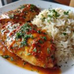 Chicken Breast in Sun-Dried Tomato Cream Sauce with Rice Pilaf