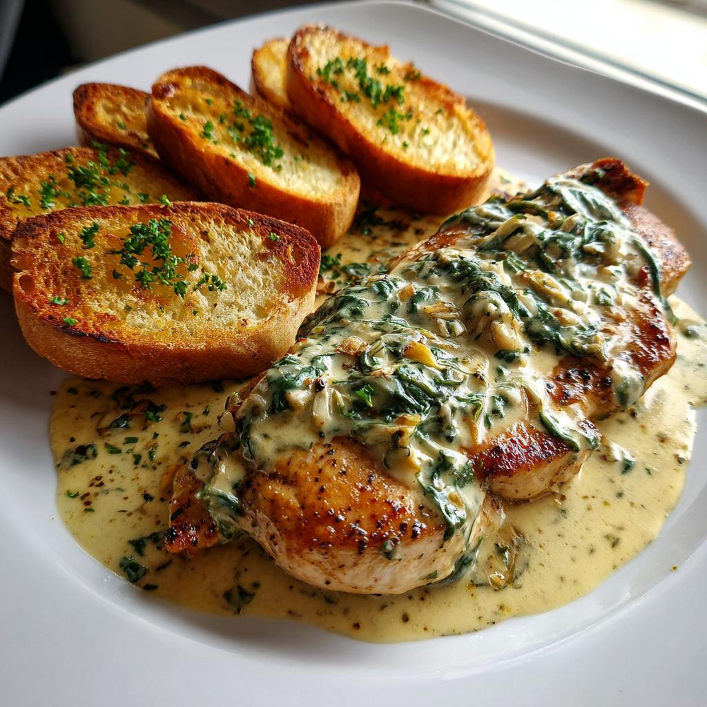 Chicken Fillet in Creamy Spinach Alfredo Sauce with Garlic fillet - detail 1