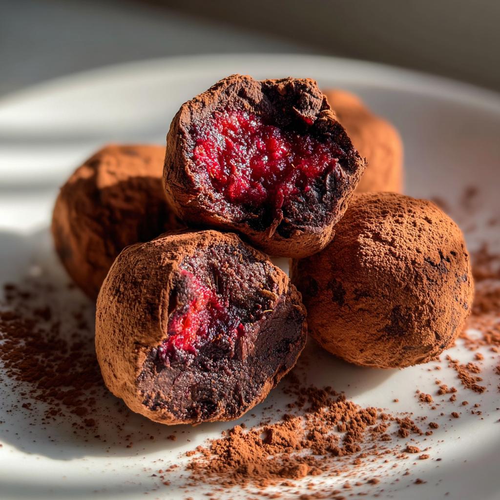 Chocolate Raspberry Truffles - detail 1