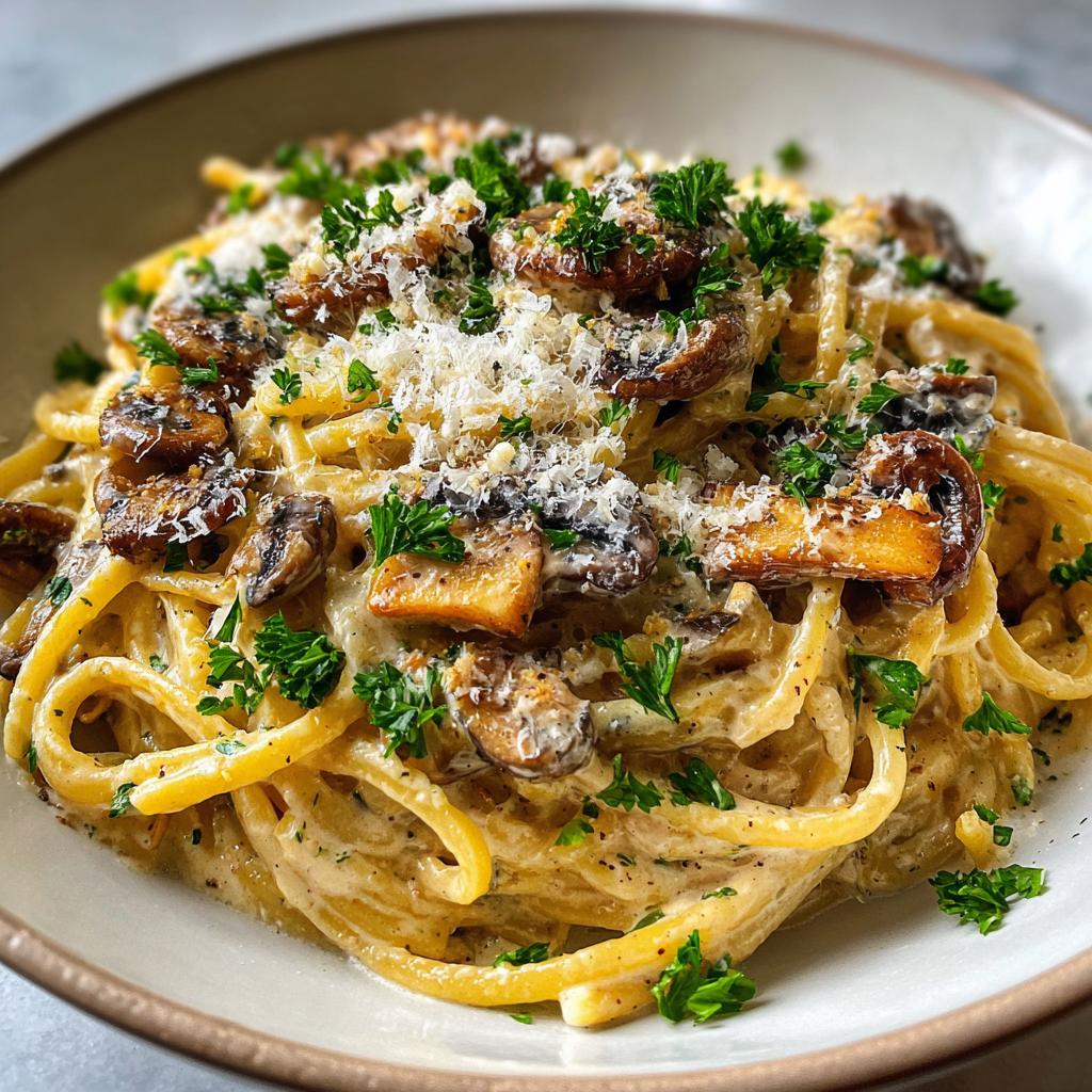 Creamy Mushroom Pasta - detail 1
