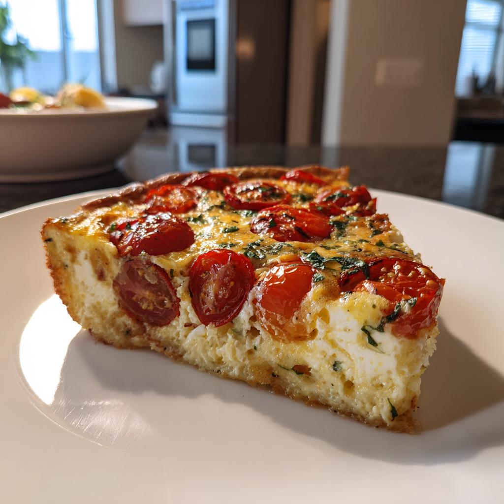 Crustless Caprese Quiche Salad - detail 1