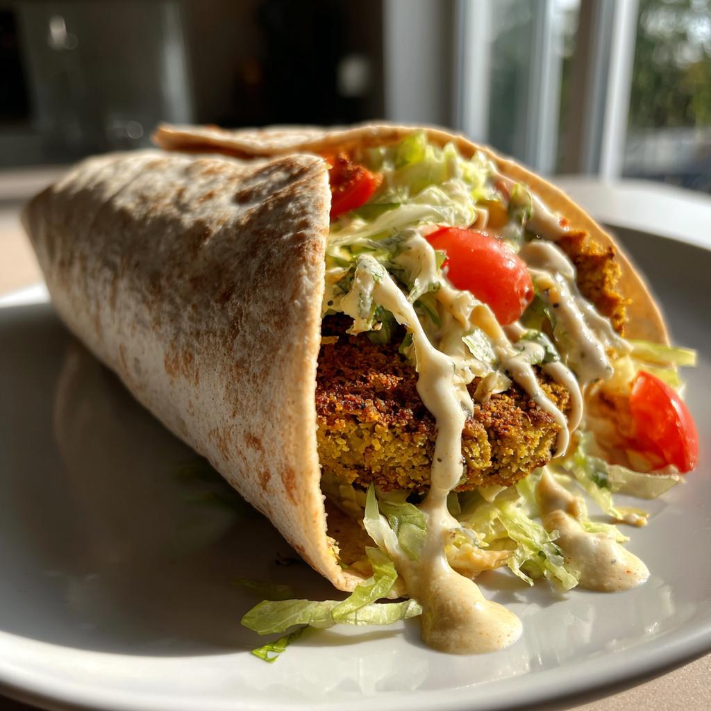Falafel Wraps with Hummus and Tahini Dressing - detail 1