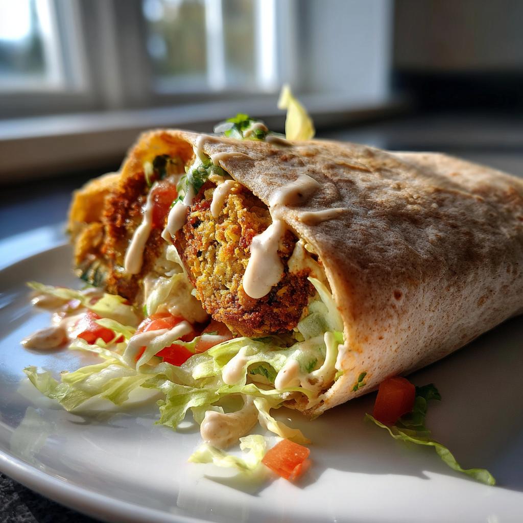 Falafel Wraps with Hummus and Tahini Dressing