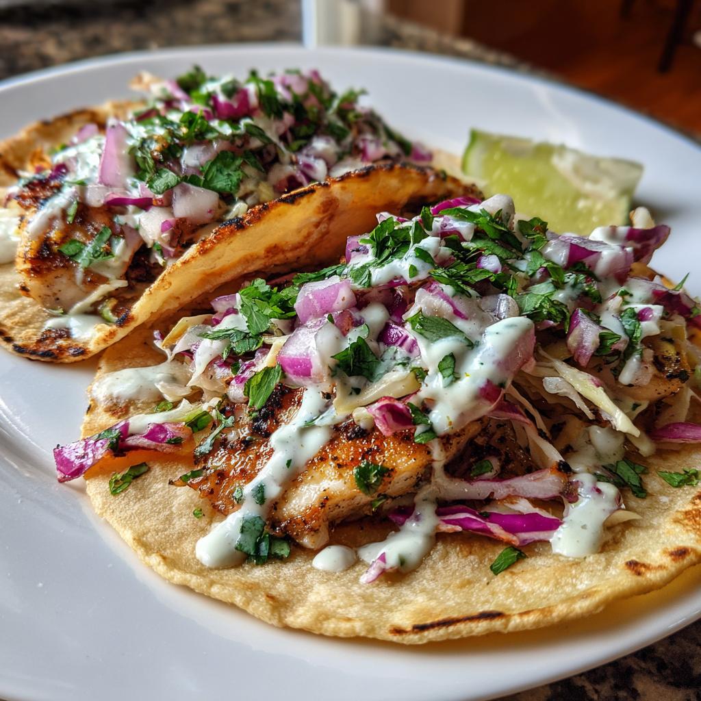 Grilled Fish Tacos with Cabbage Slaw - detail 1