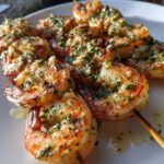 Grilled Shrimp Skewers with Garlic Lemon Butter