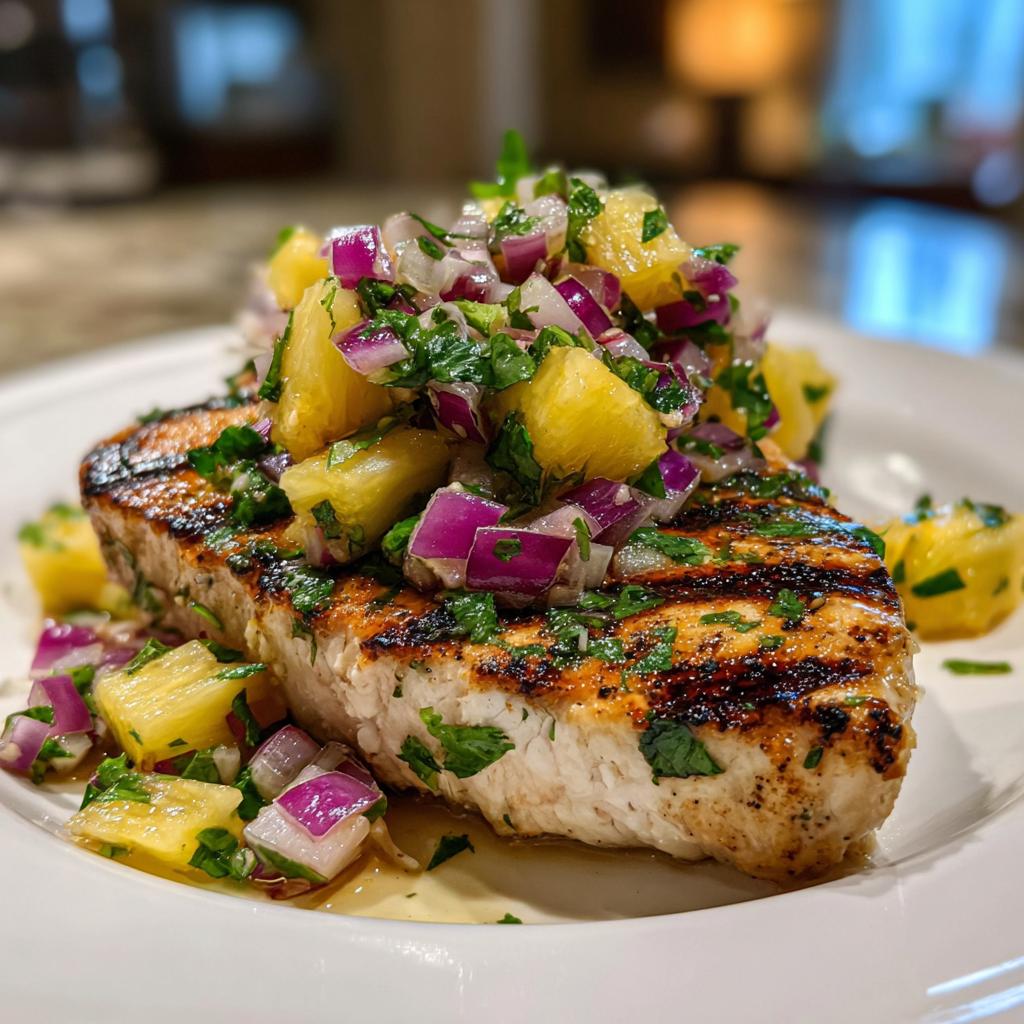 Grilled Swordfish with Pineapple Salsa - detail 1