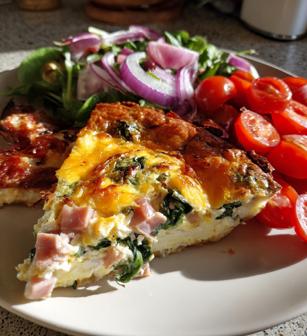 Ham & Spinach Quiche Salad