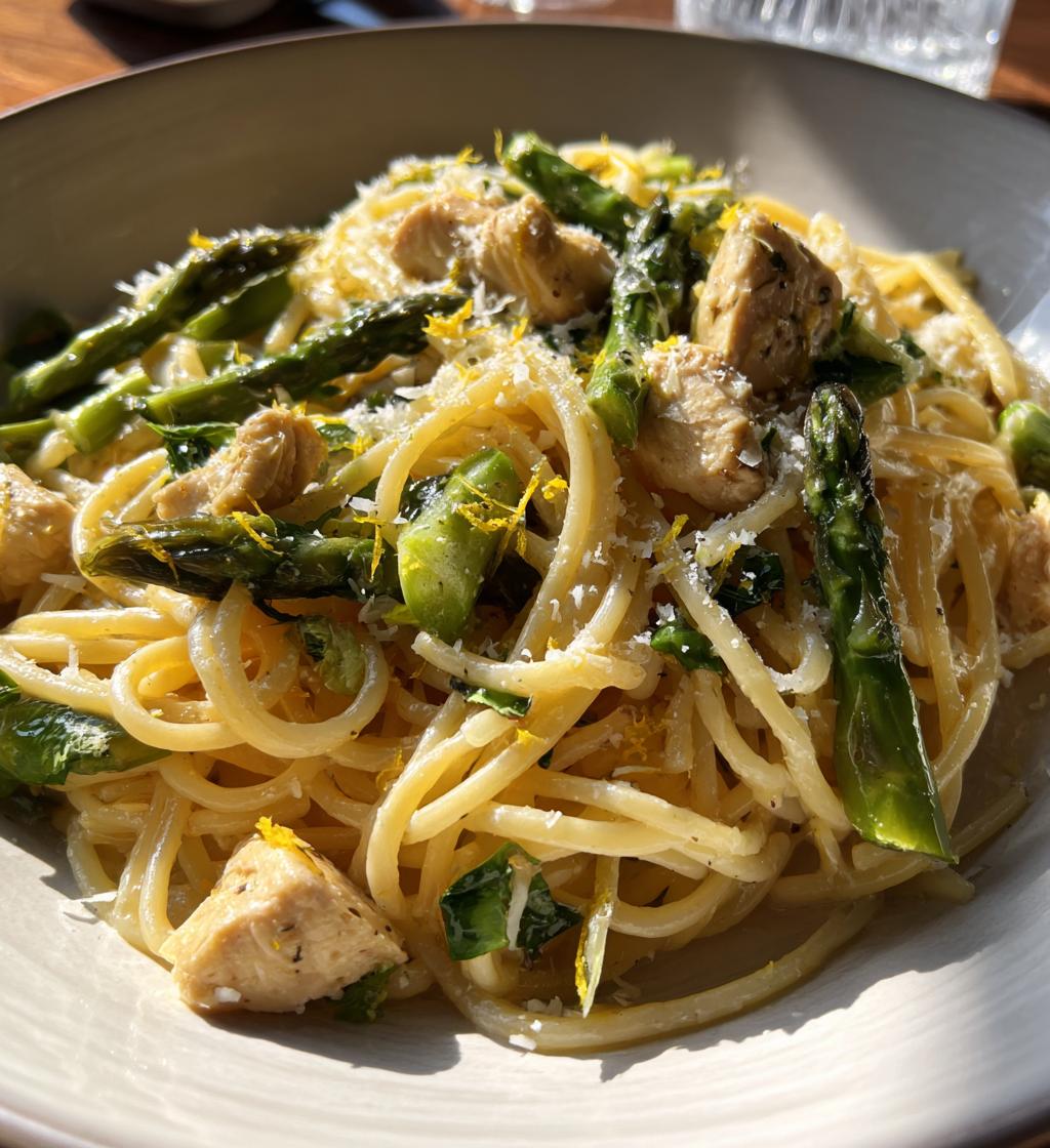 Lemon Asparagus and Chicken Pasta - detail 1