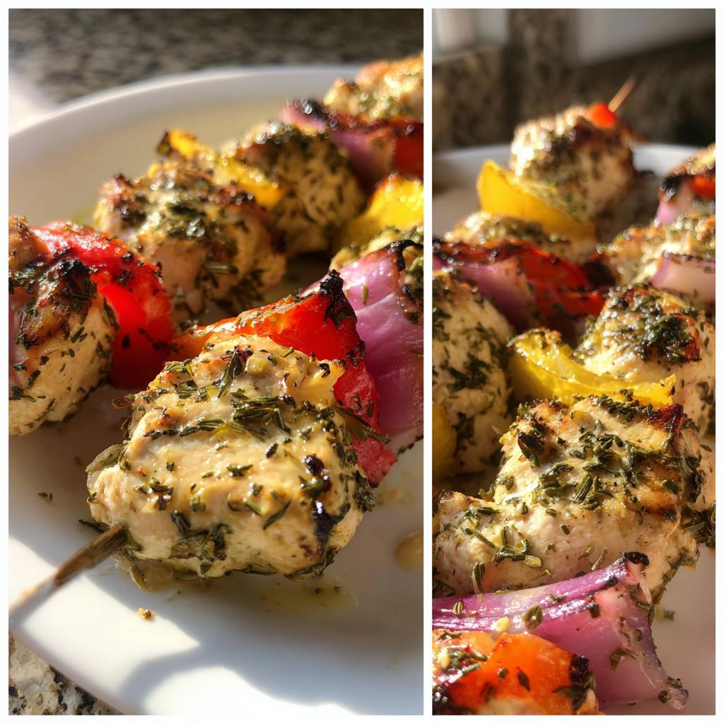 Lemon Herb Chicken Souvlaki Skewers - detail 1