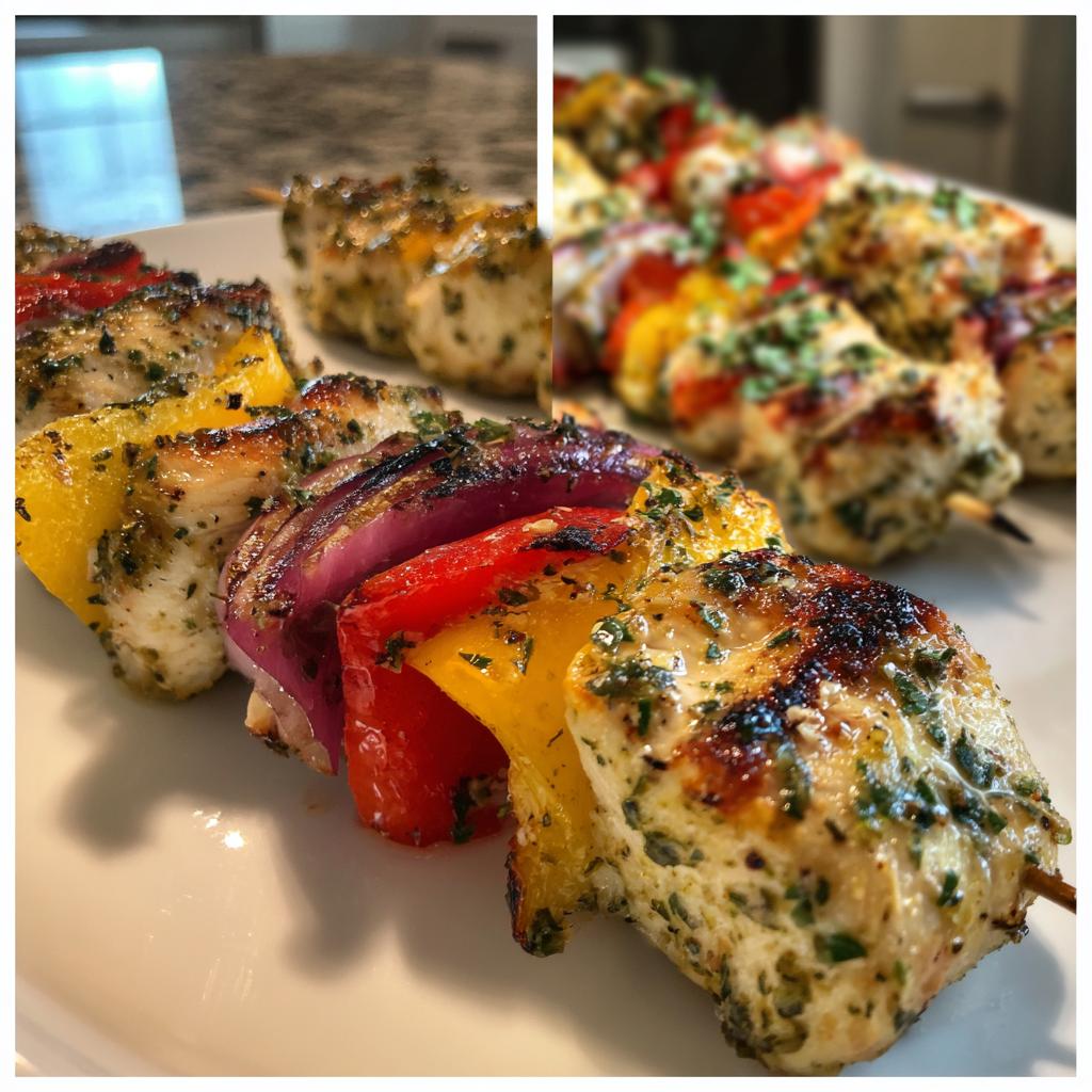 Lemon Herb Chicken Souvlaki Skewers