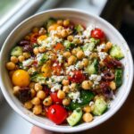 Mediterranean Chickpea Salad with Feta and Olives