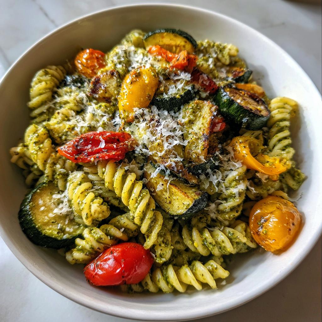 Pesto Pasta with Roasted Veggies - detail 1