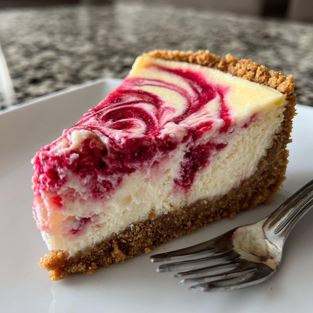 Raspberry Swirl Cheesecake - detail 1