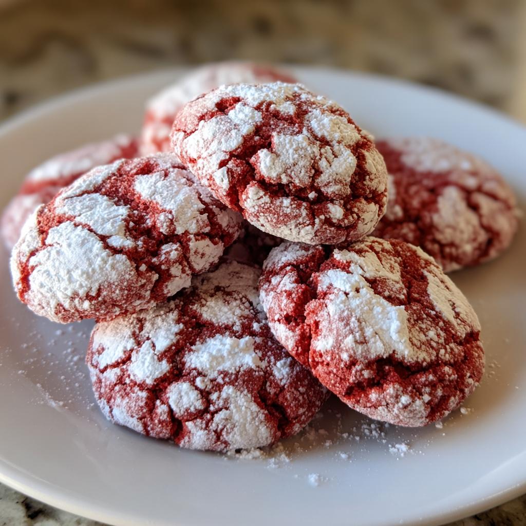 Red Velvet Crinkle Cookies