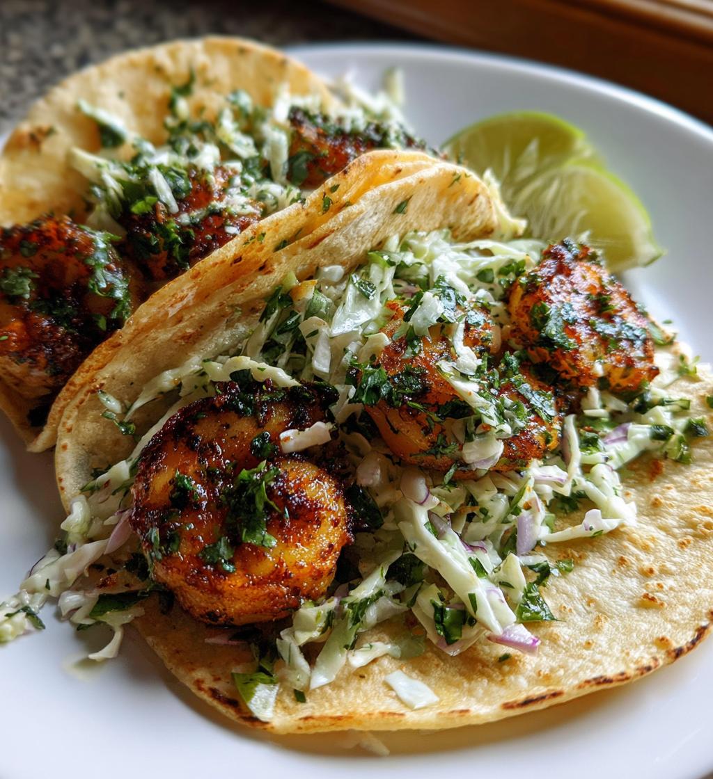 Shrimp Tacos with Cilantro Slaw