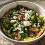 Spinach, Broccoli & Mushroom Quiche Salad